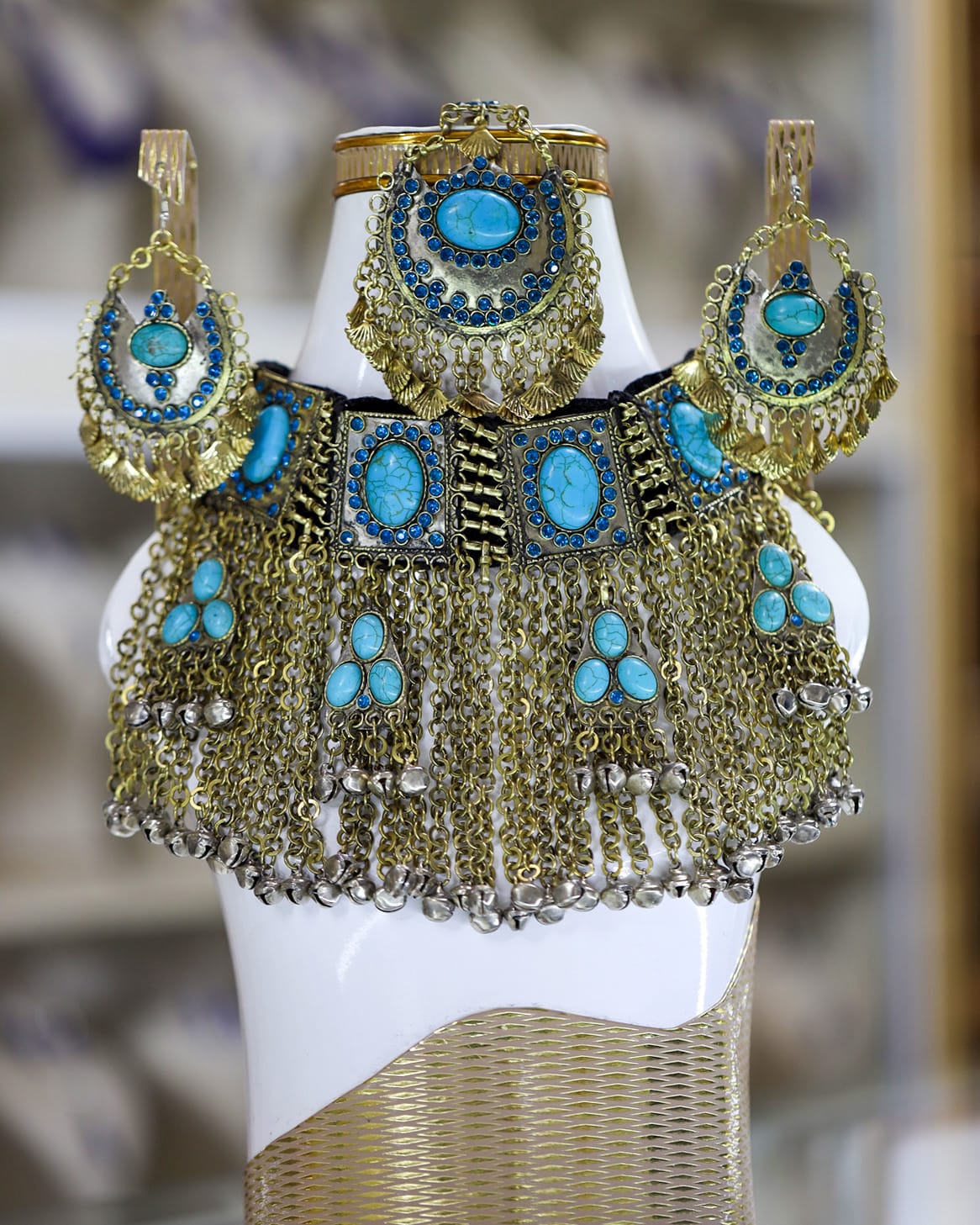 Afghan Turquoise Crystal Jewelry Set