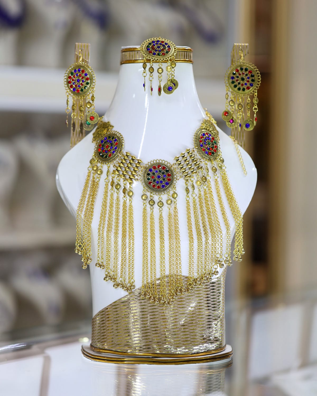 Afghan 3 piece multicolour vintage jewellery set