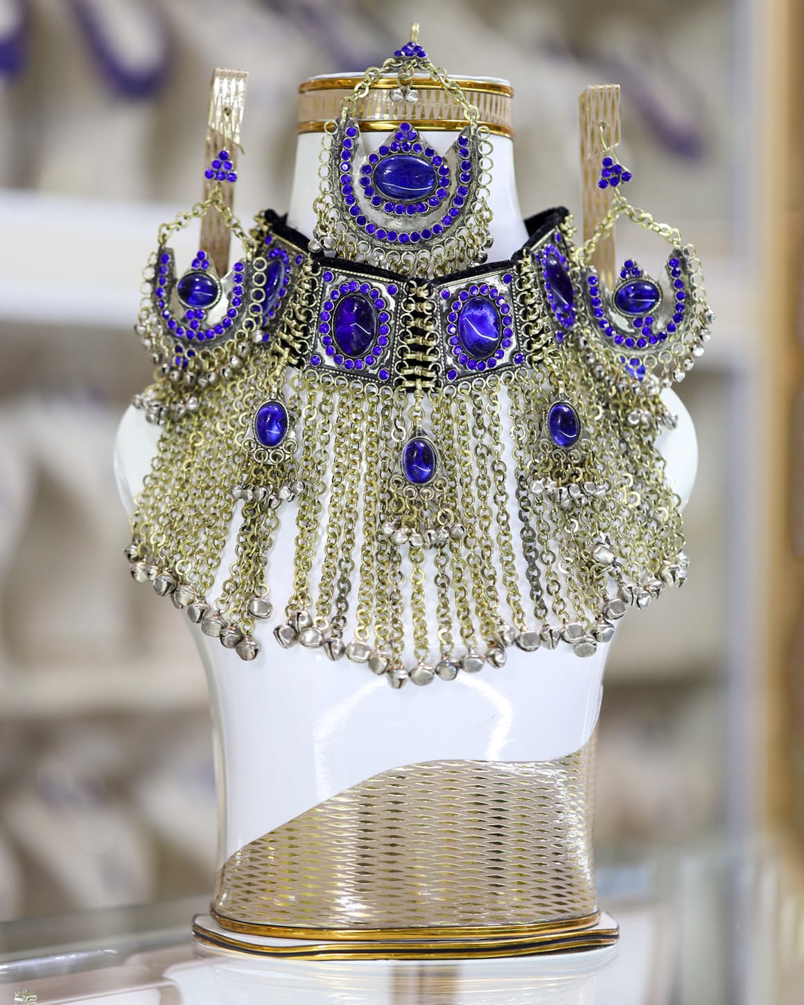Afghan Purple Crystal Jewelry Set
