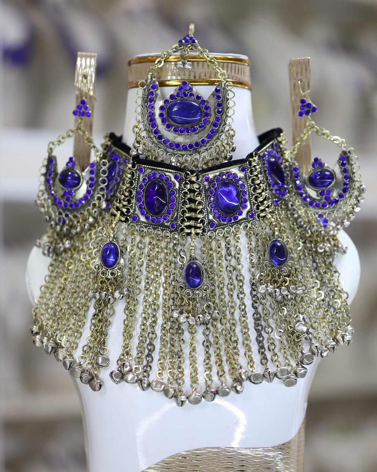 Afghan Purple Crystal Jewelry Set