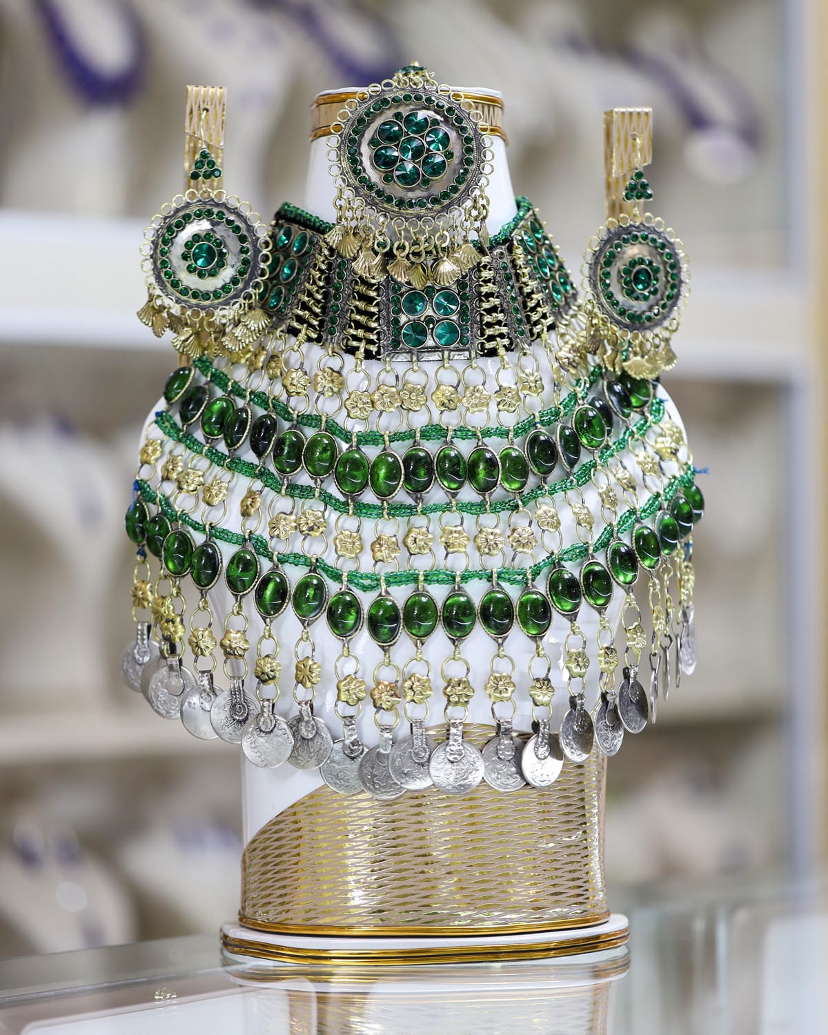 Afghan Green Crystal full Jewelry Set