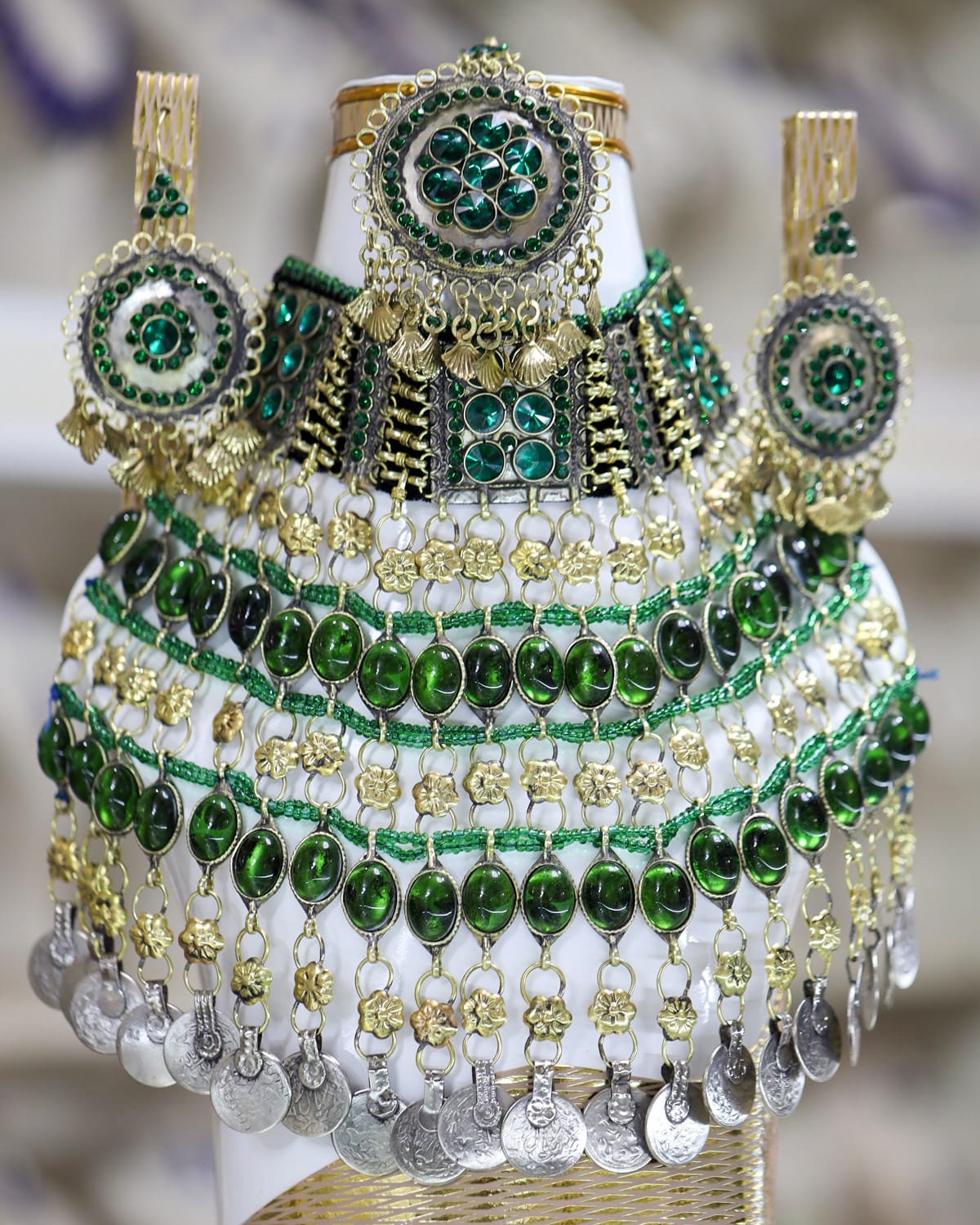 Afghan Green Crystal full Jewelry Set