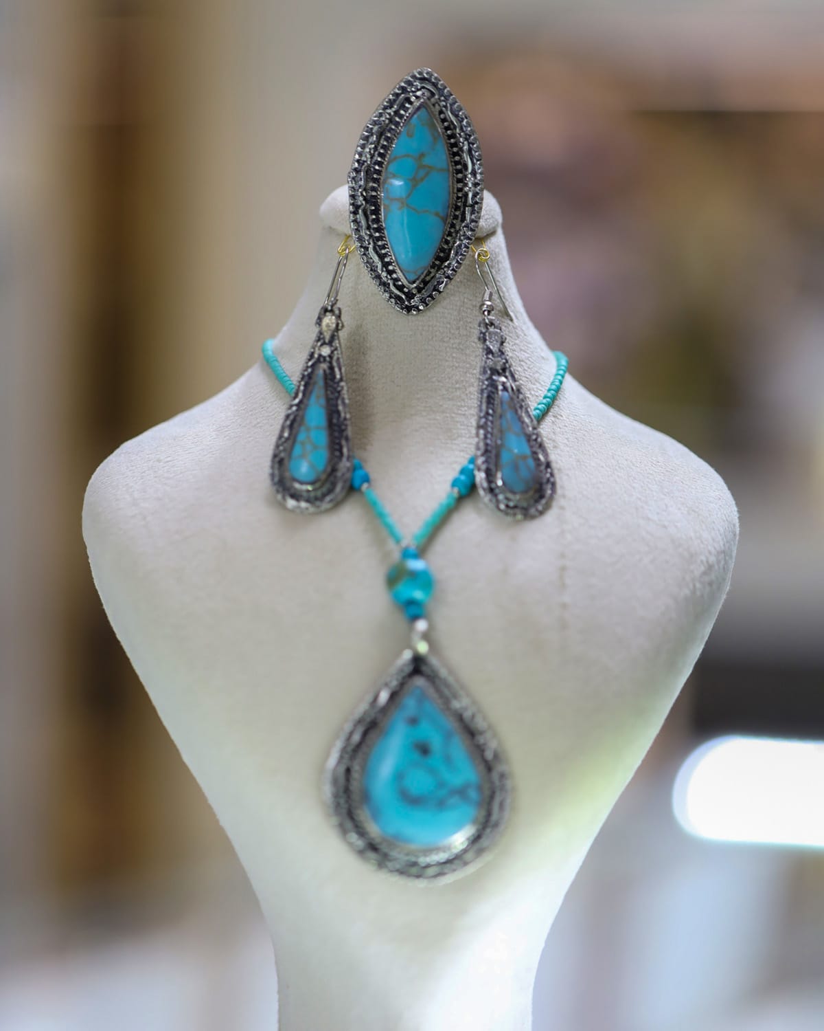 Handmade Kuchi turquoise Jewelry Set