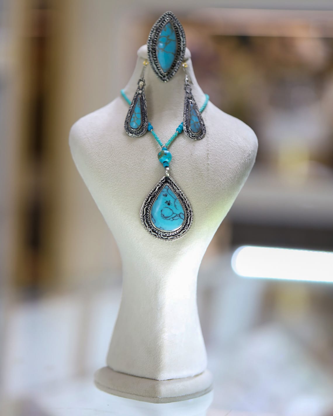 Handmade Kuchi turquoise Jewelry Set