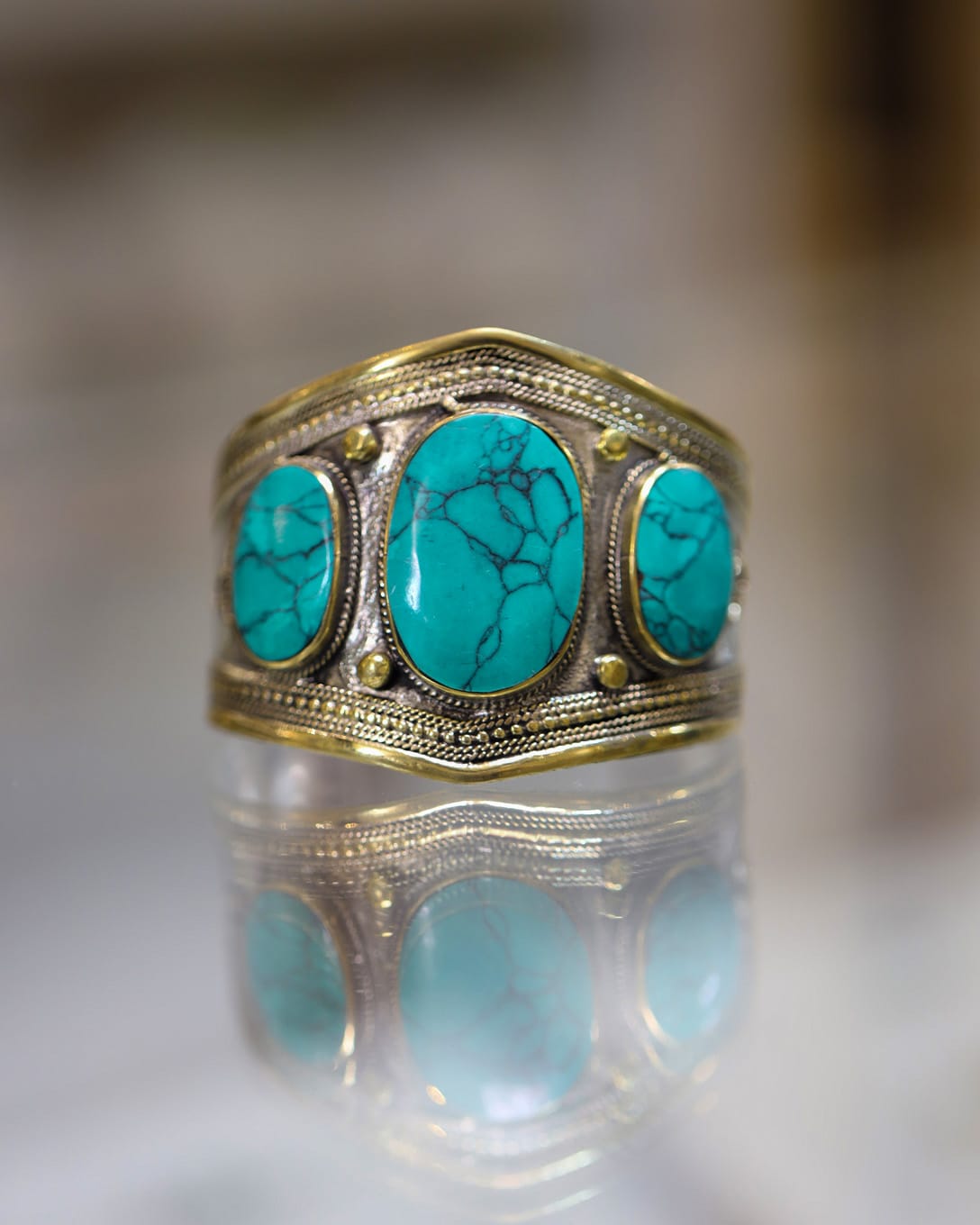 Handmade Afghan kuchi Bangle Turquoise Badakhshan Vintage