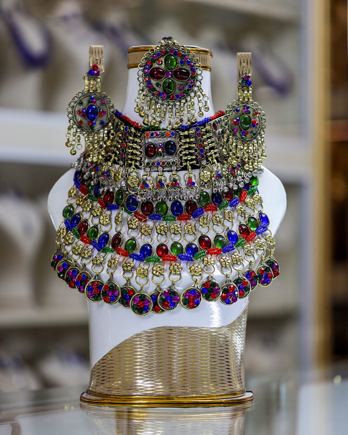 Multicolor Afghan Jewelry Set