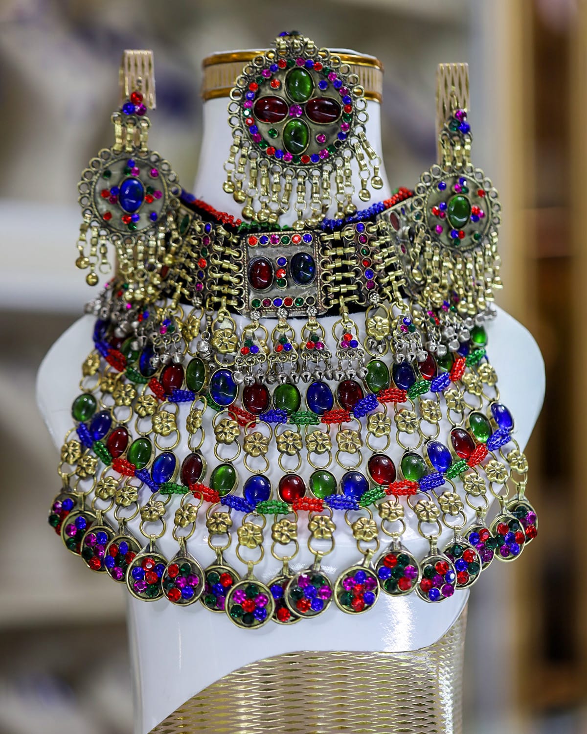 Multicolor Afghan Jewelry Set
