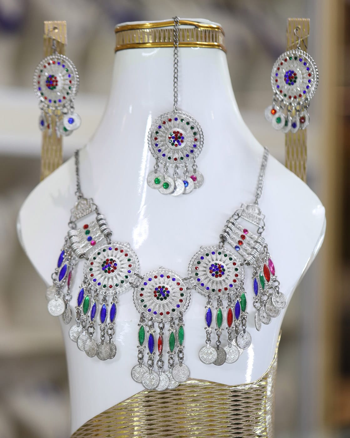 Afghan multicolor  Kuchi Jewelry Set