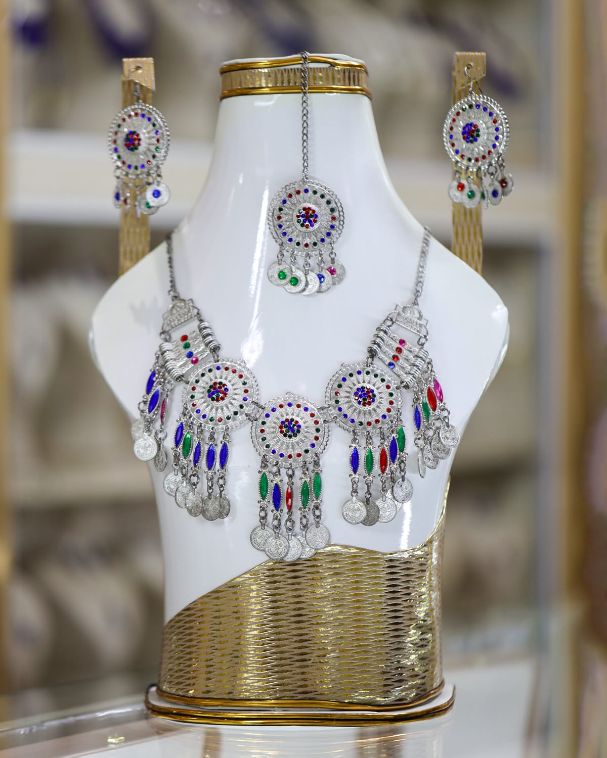 Afghan multicolor  Kuchi Jewelry Set