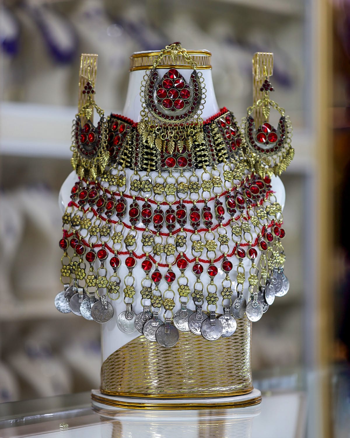 Afghan Kuchi Red Crystal full Jewelry Set
