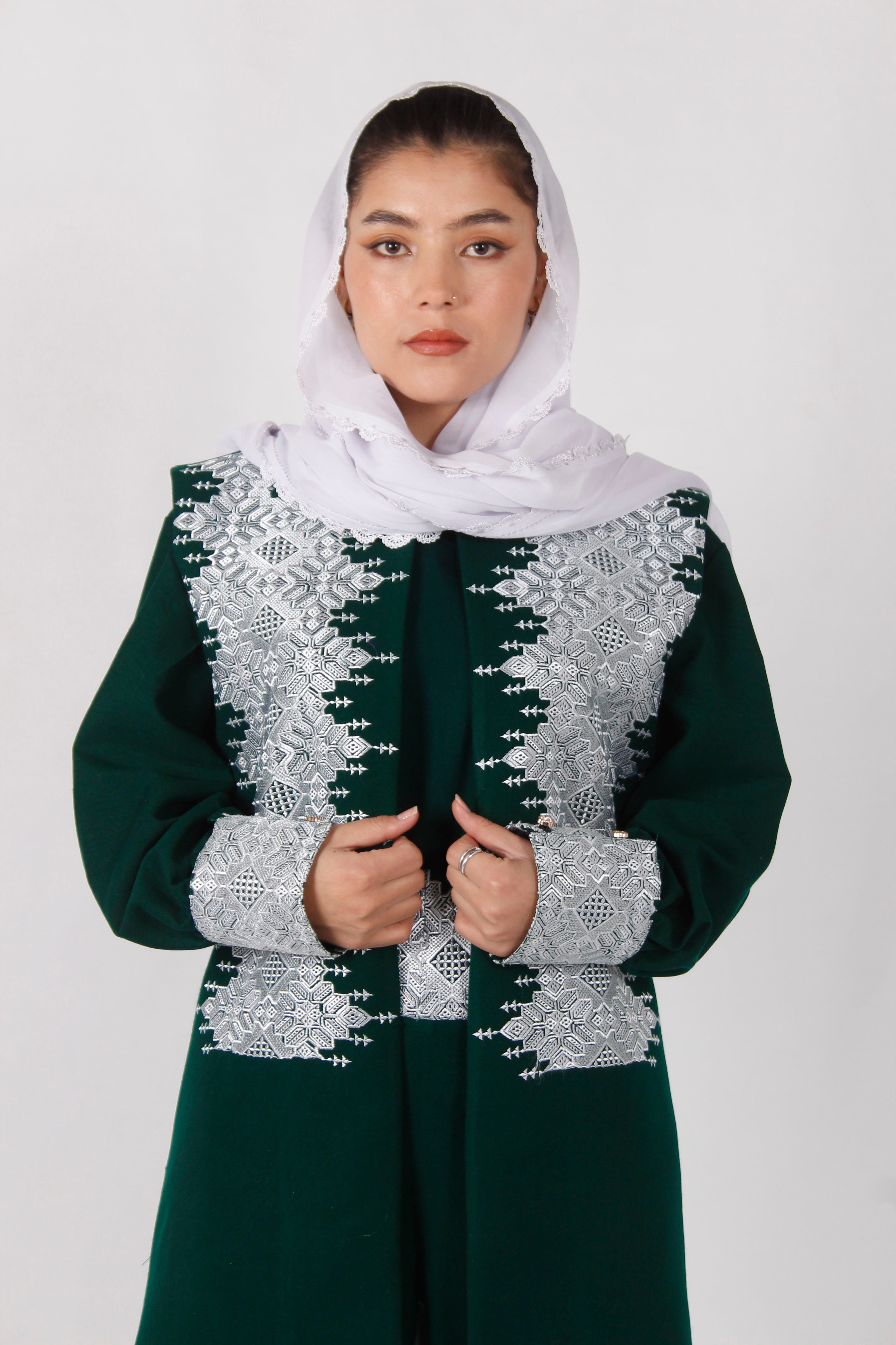 Cotton Hazaragi Women’s Cut Dress with Hand-Embroidered Shawl & Shoes