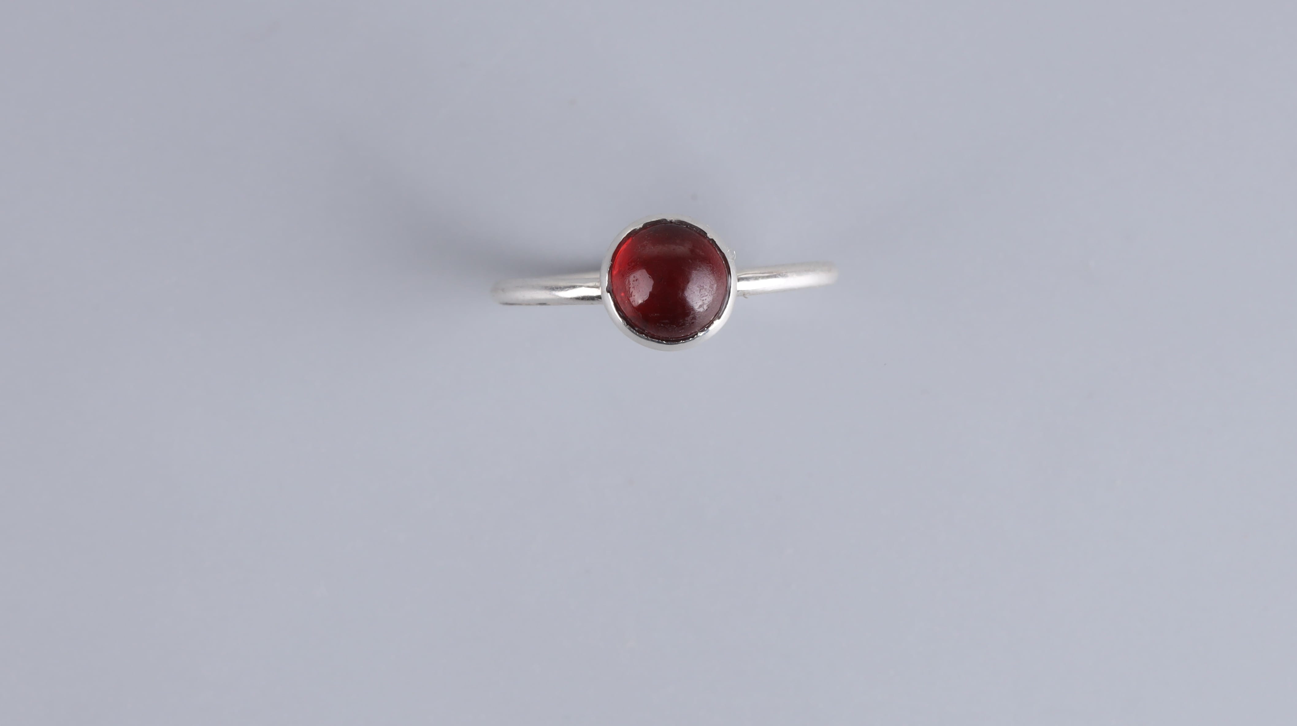 Handmade Red Garnet Silver Ring