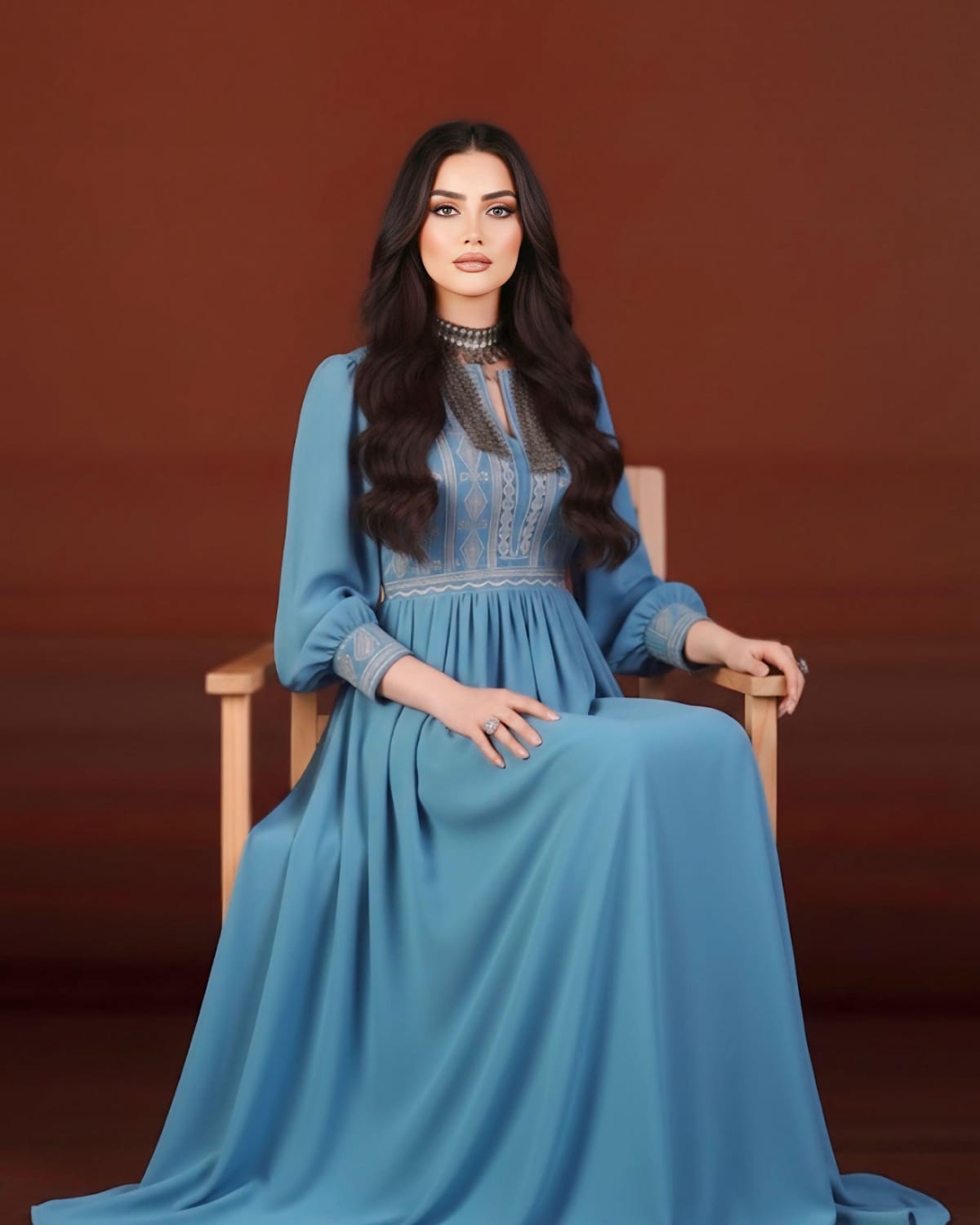 Afghan Artisan Embroidered Blue Dress