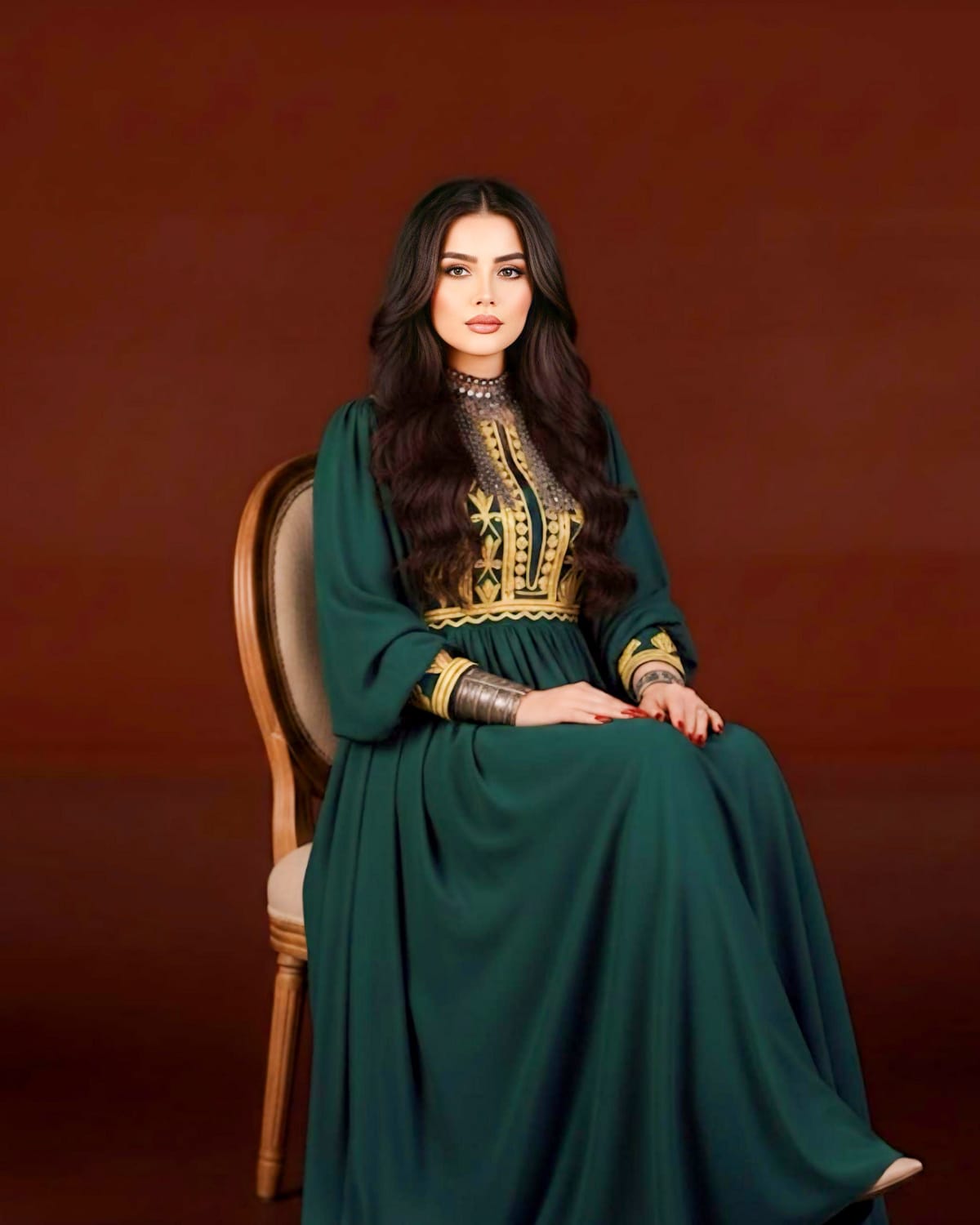 Charmad Embroidery Afghan Maxi Dress