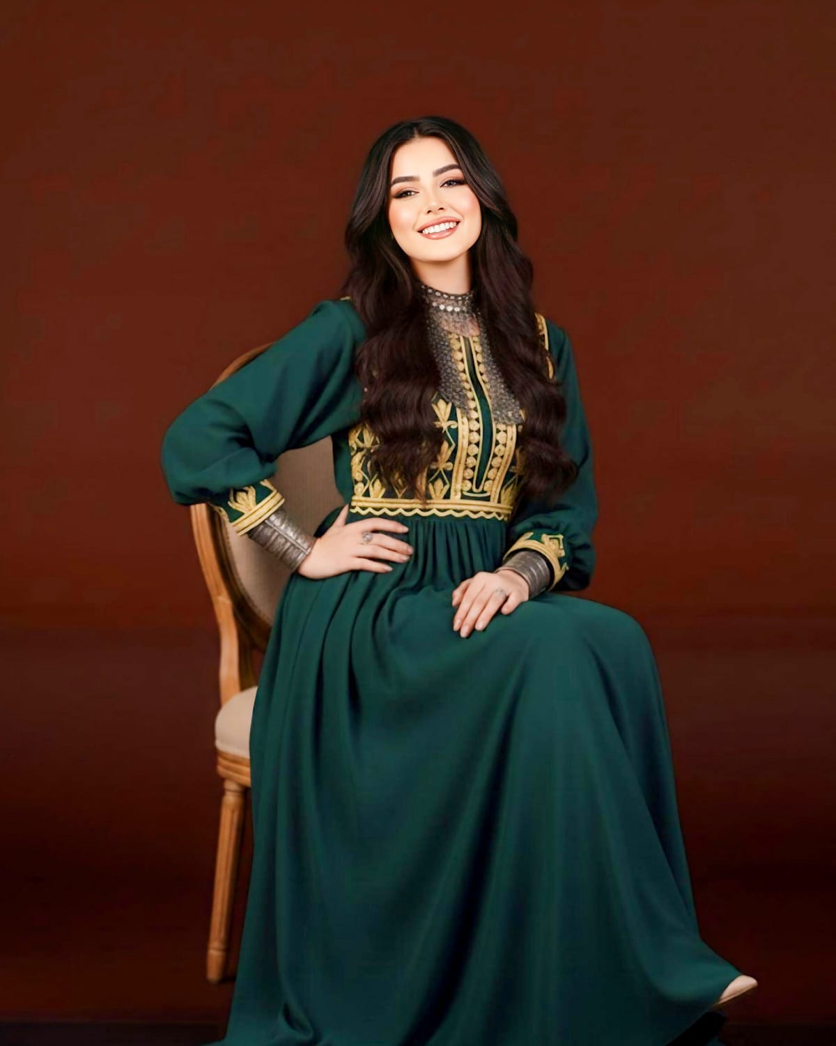 Charmad Embroidery Afghan Maxi Dress