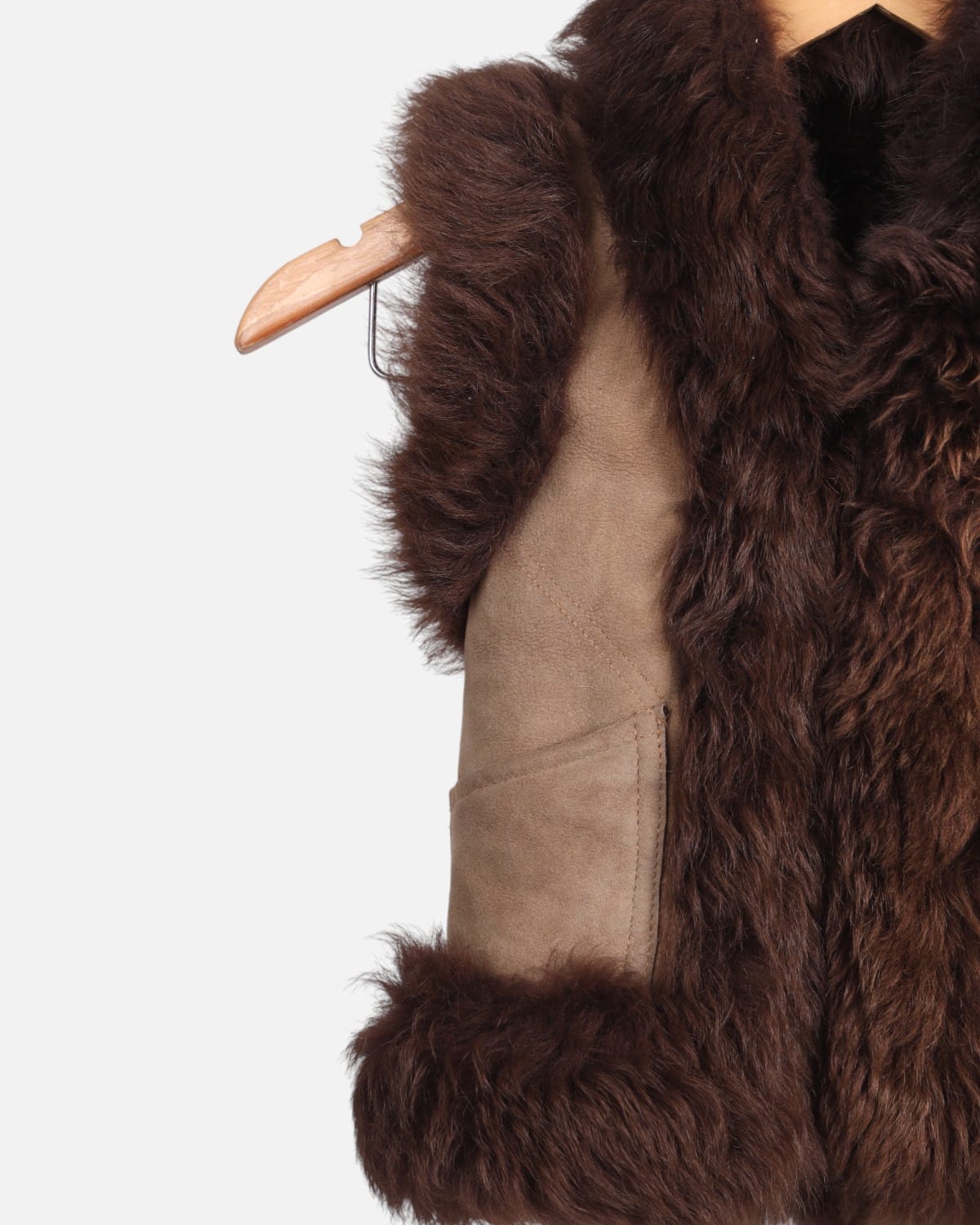 Children's Wool Vest with Sheepskin Fur
