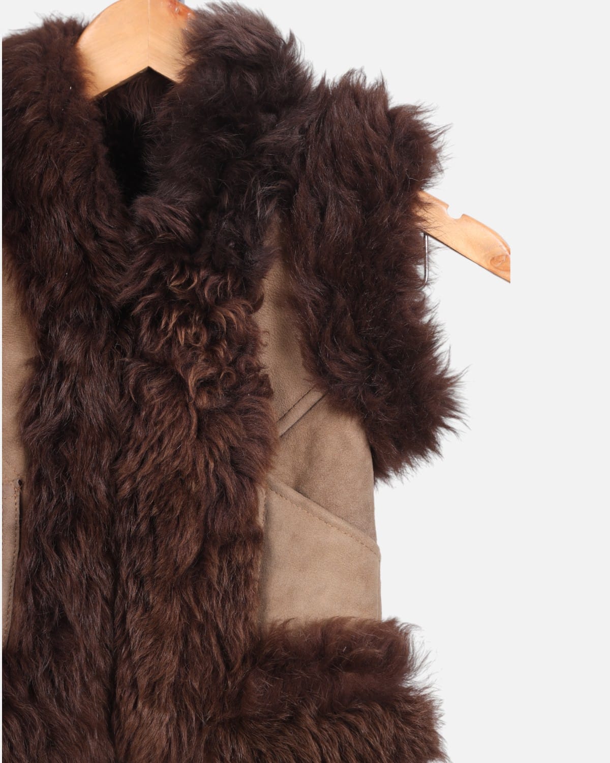 Children's Wool Vest with Sheepskin Fur