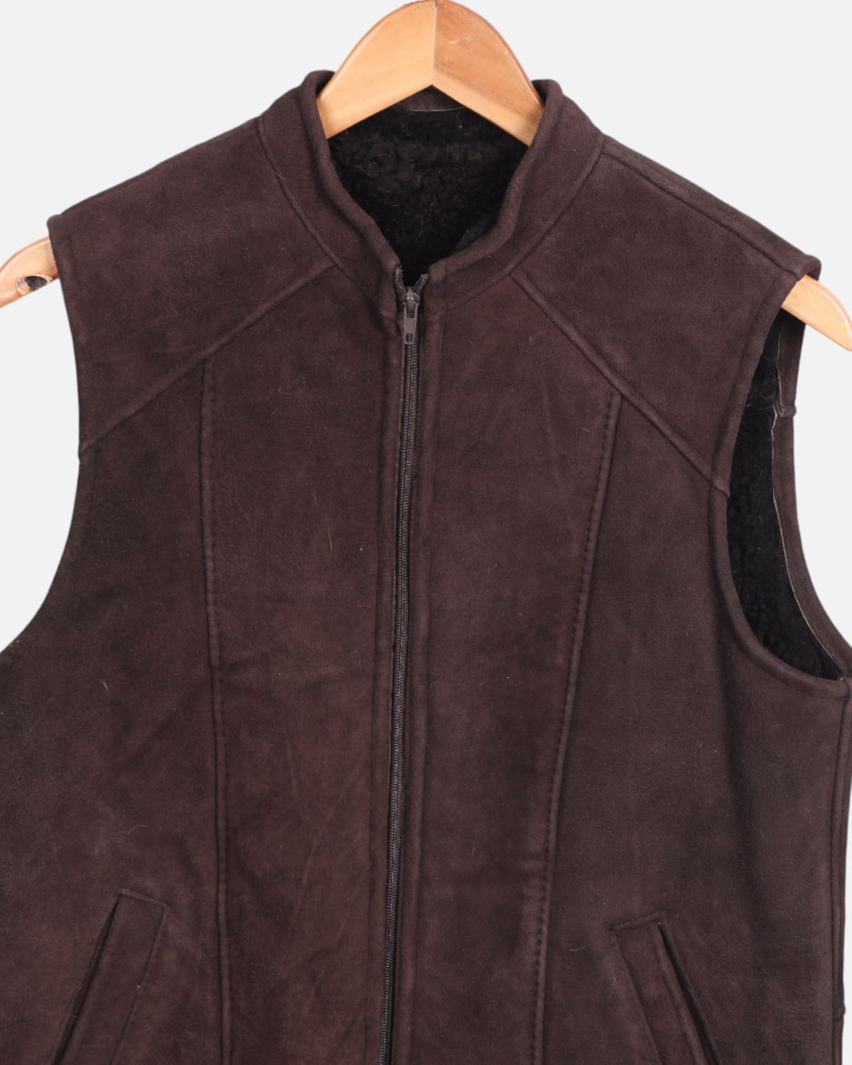Handmade Men’s Sheepskin Waistcoat Brown