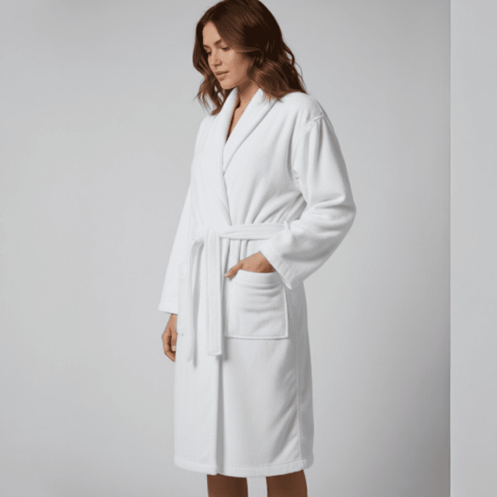Bathrobe Towel Bathrobe White Shawl Collar