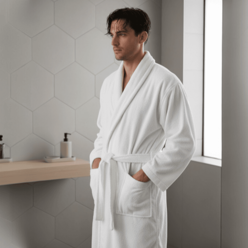 Bathrobe Towel Bathrobe White Shawl Collar