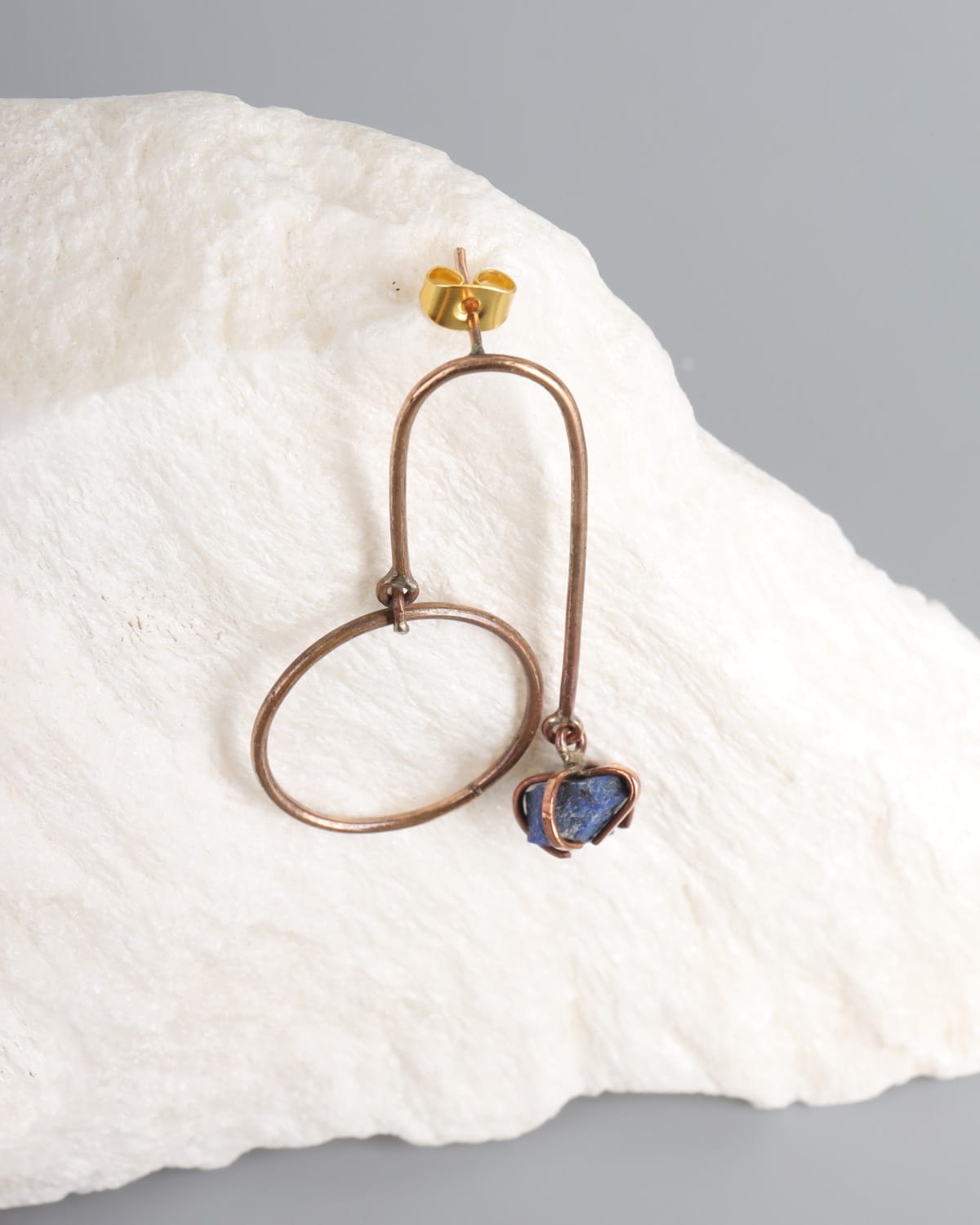 Lapis Lazuli & Bamyan Turquoise Geometric Earrings