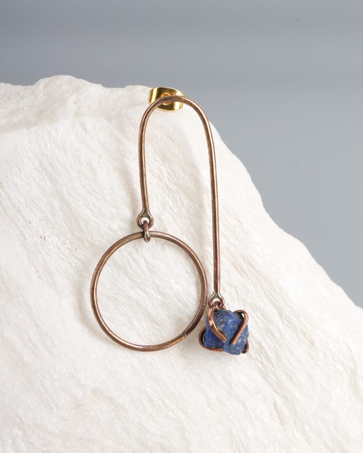 Lapis Lazuli & Bamyan Turquoise Geometric Earrings