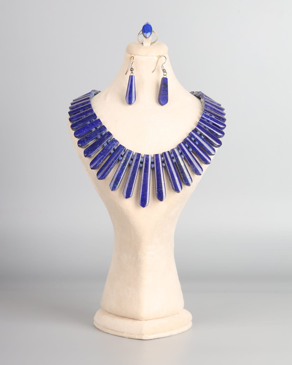 Lapis Lazuli Necklace, Earrings & Ring Set