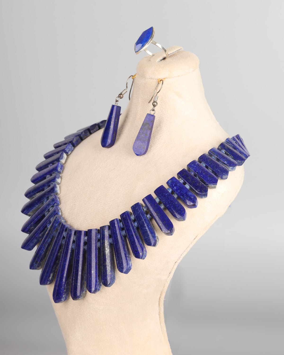 Lapis Lazuli Necklace, Earrings & Ring Set