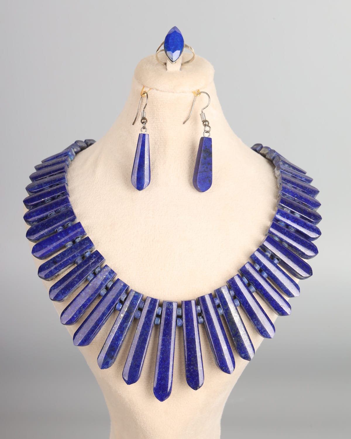 Lapis Lazuli Necklace, Earrings & Ring Set