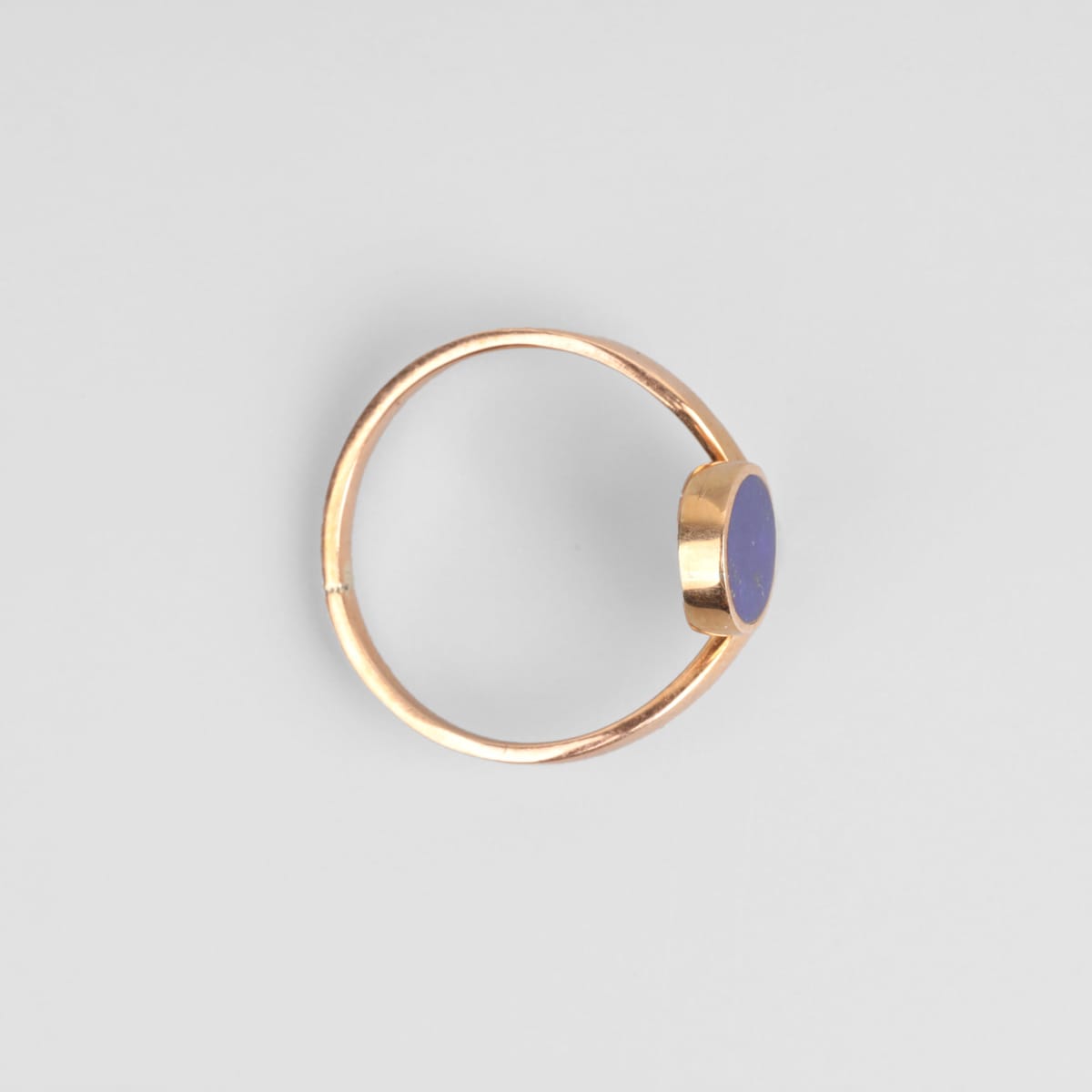 Afghan Lapis Gold Tone Brass Ring