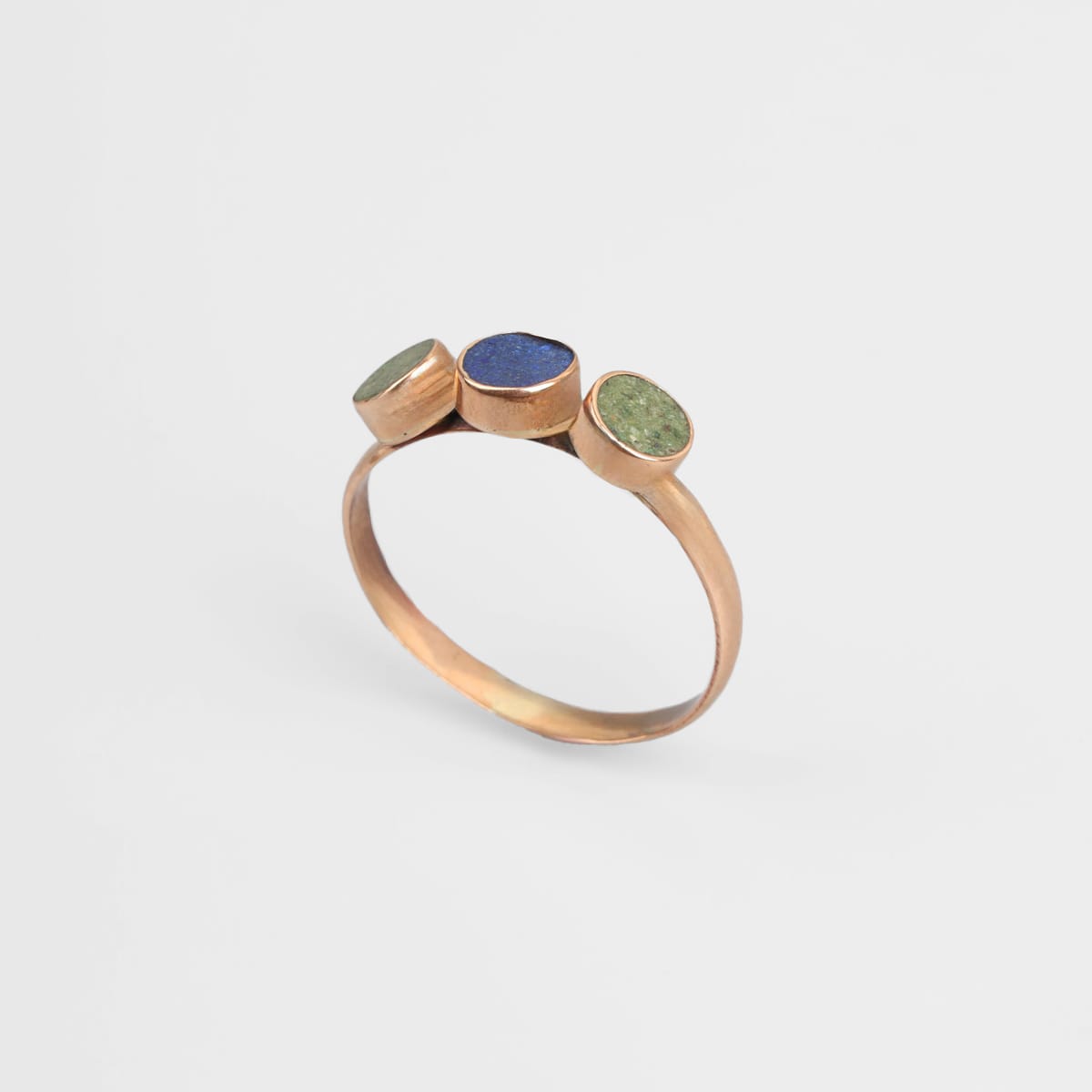 Handmade Lapis & Turquoise Brass Ring