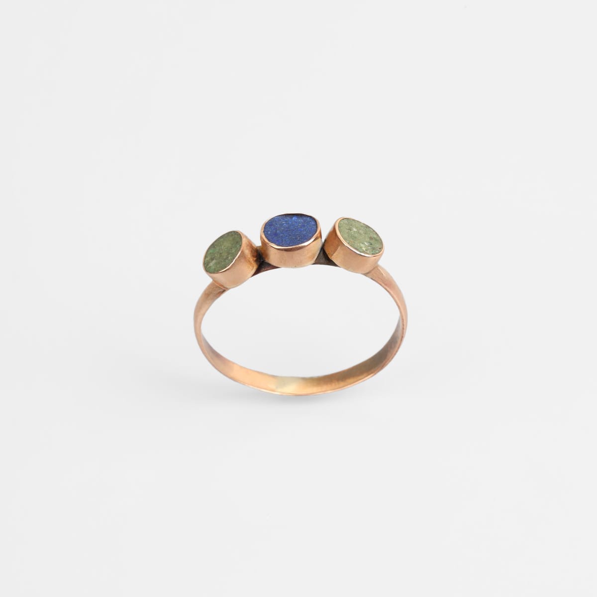Handmade Lapis & Turquoise Brass Ring