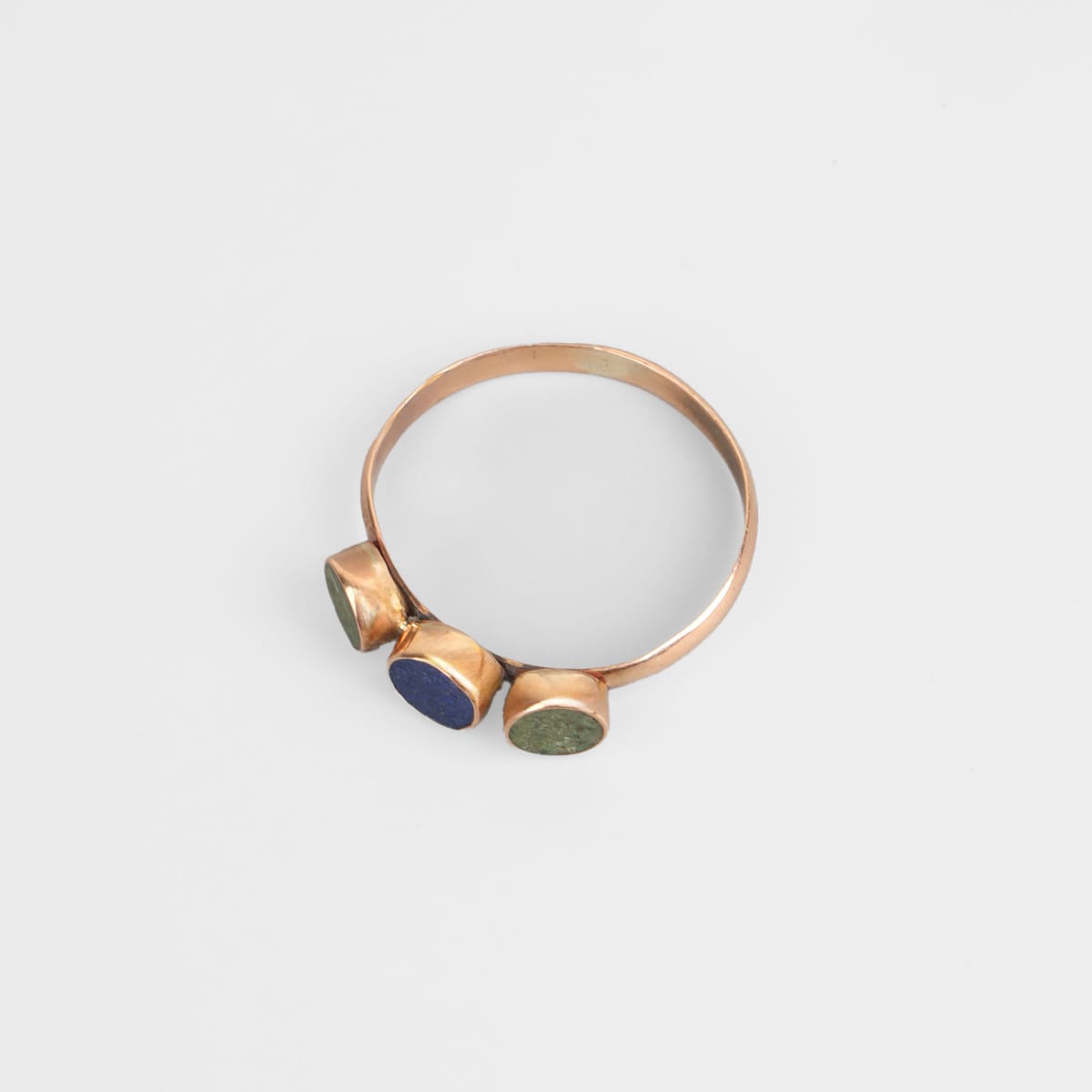 Handmade Lapis & Turquoise Brass Ring