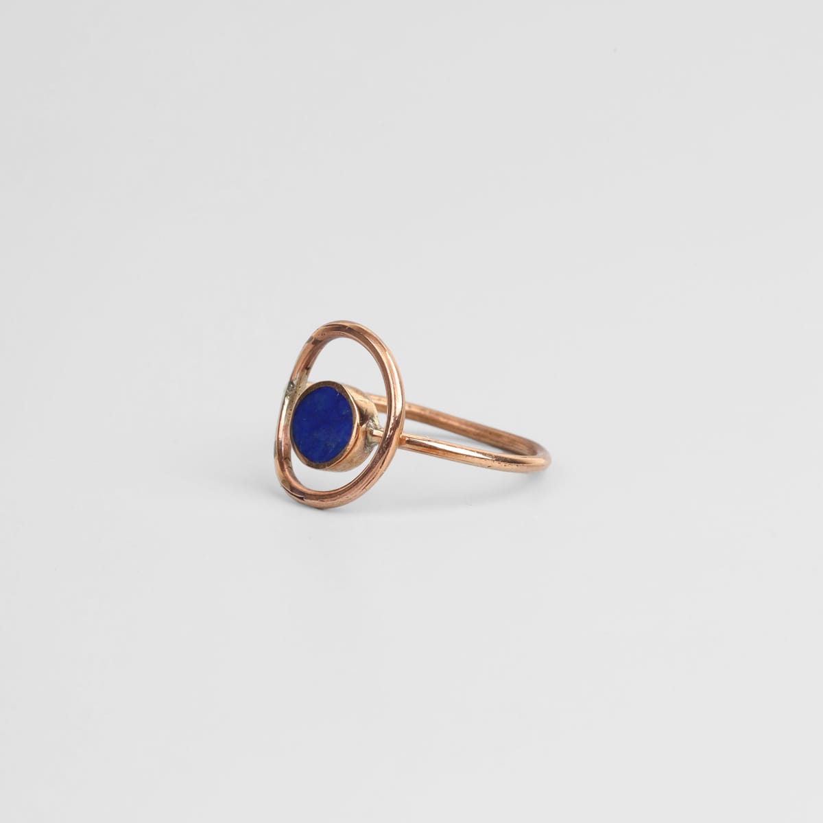 Lapis Lazuli Gold Washed Minimal Ring