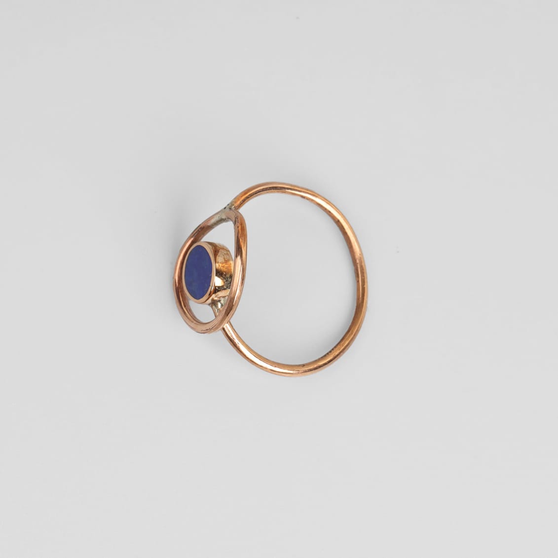 Lapis Lazuli Gold Washed Minimal Ring