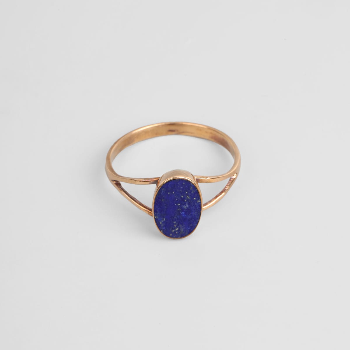 Minimalist Lapis Lazuli Brass Ring