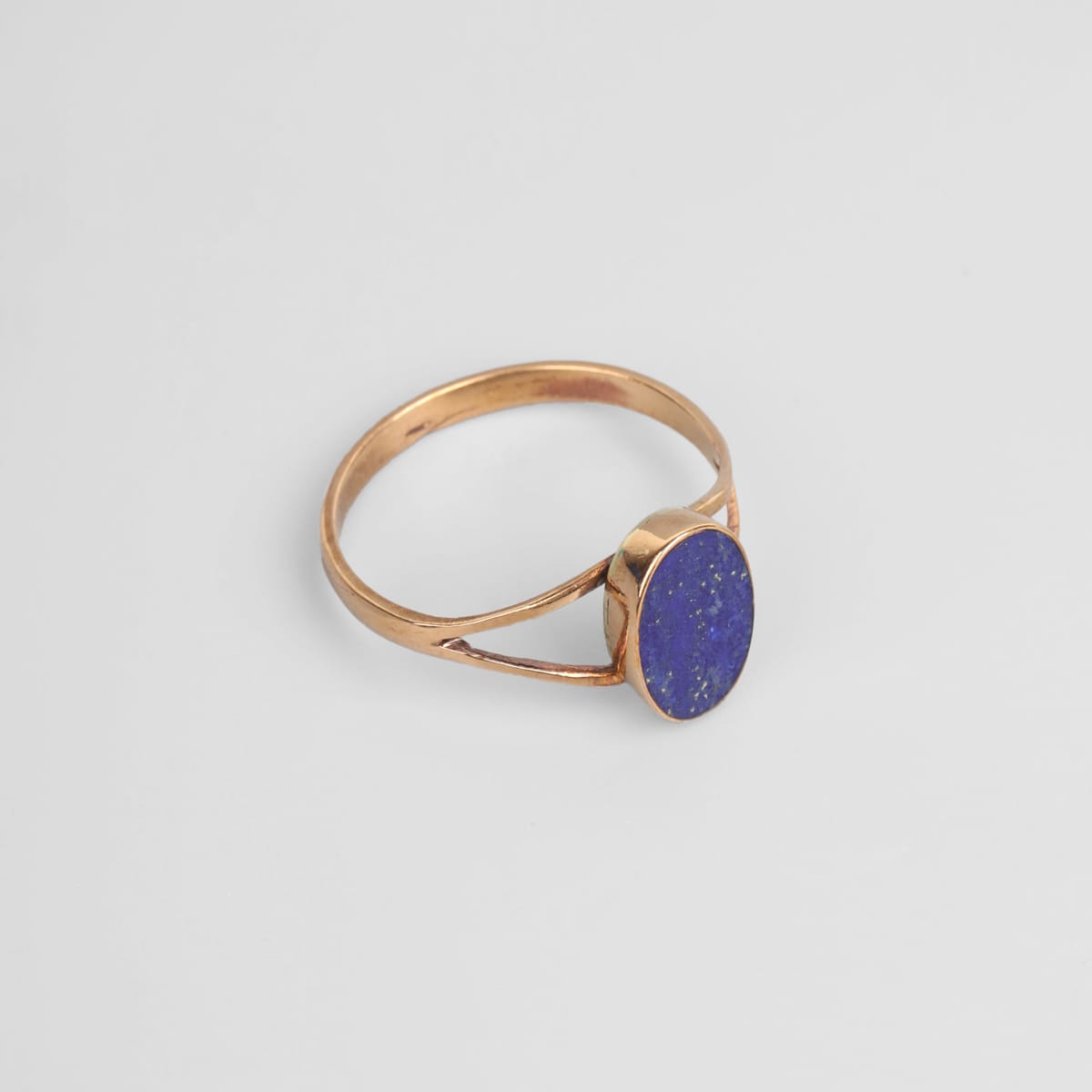Minimalist Lapis Lazuli Brass Ring