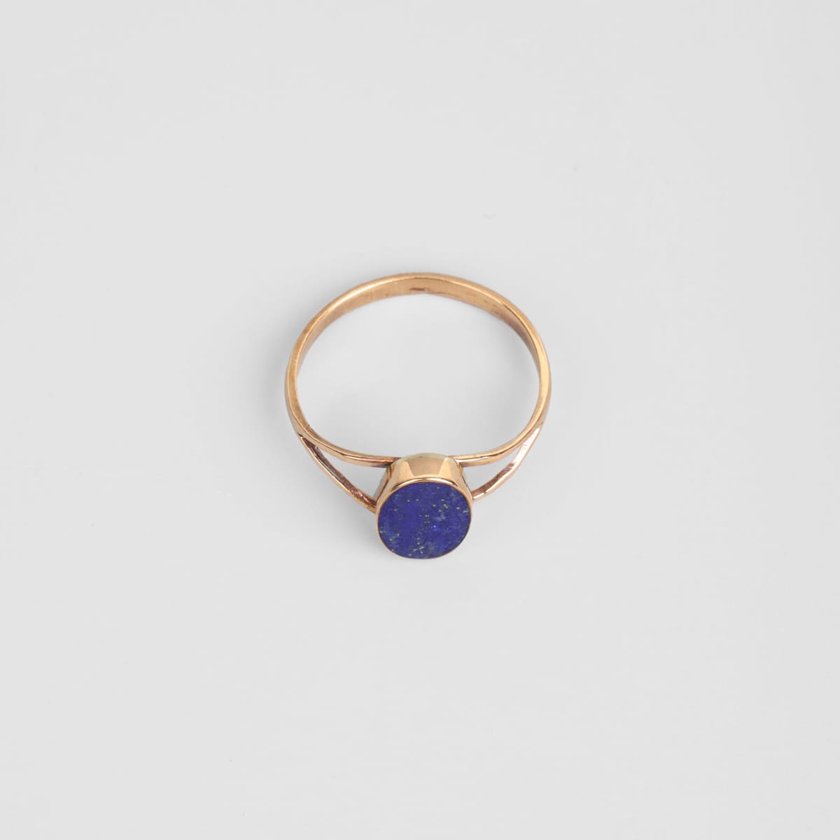 Minimalist Lapis Lazuli Brass Ring