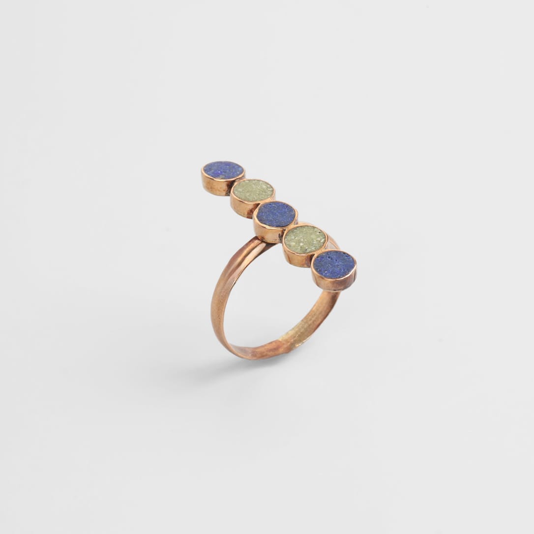 Bamyan Lapis & Turquoise Line Ring