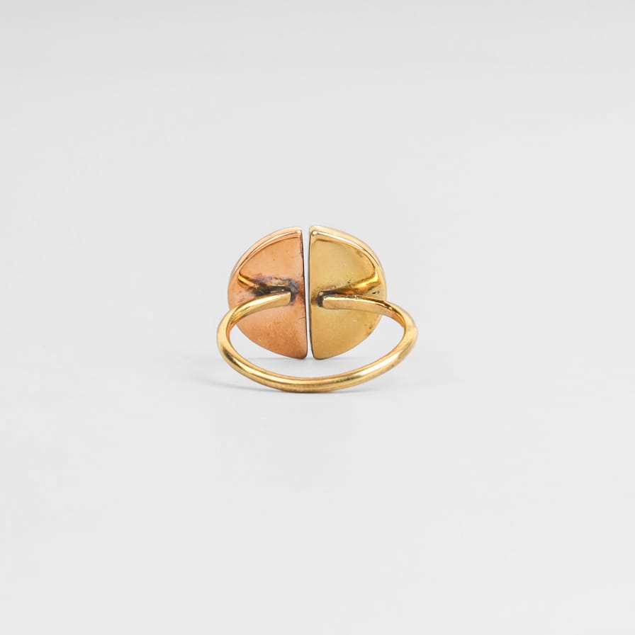 Lapis Lazuli & Gold Washed Brass Ring