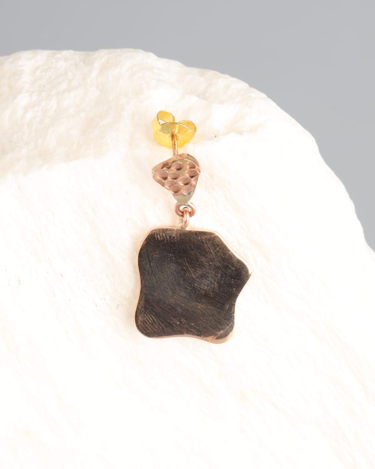 Textured Brass Earrings with Gold Wash
