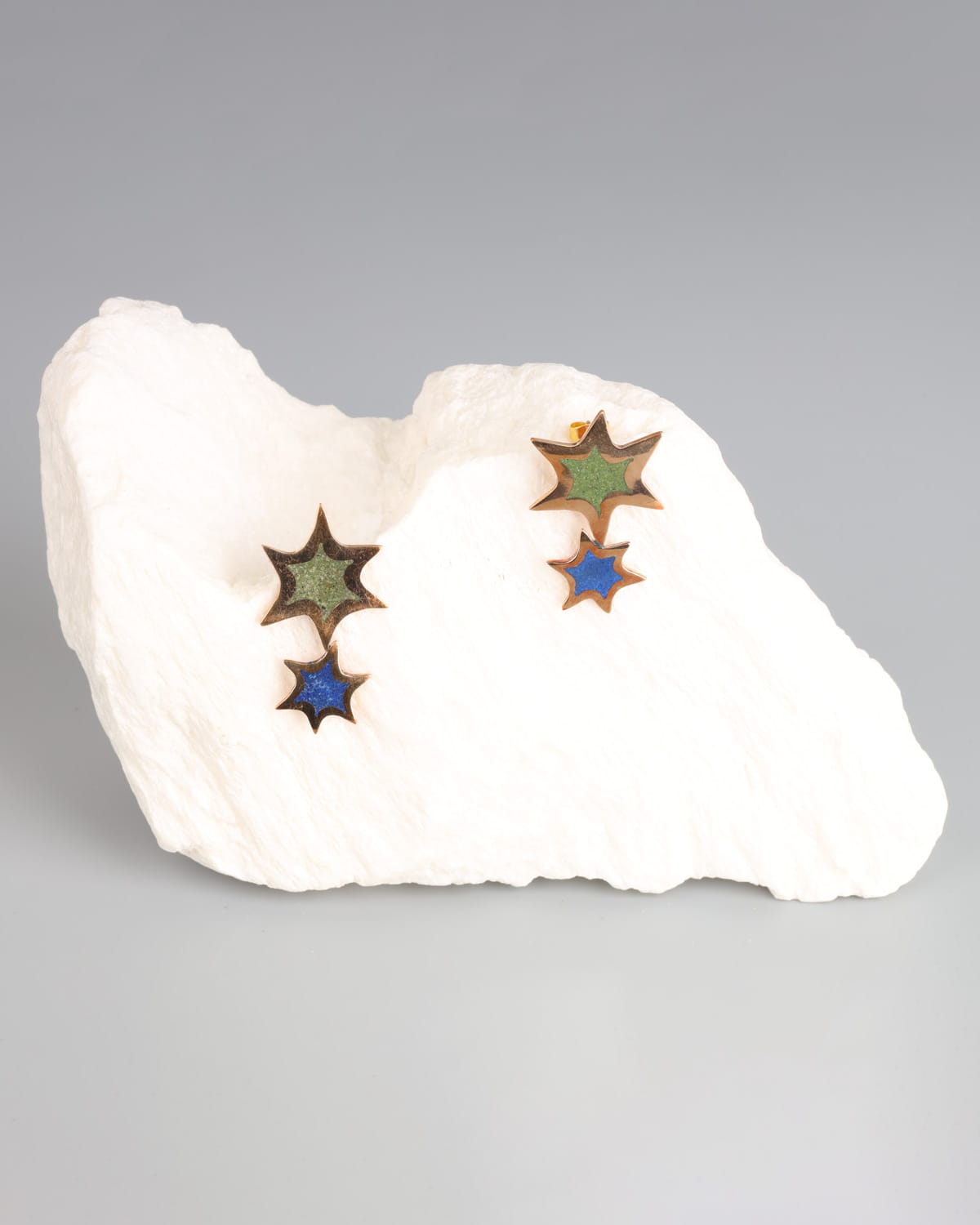 Unique Star Design Earrings with Lapis Lazuli & Turquoise