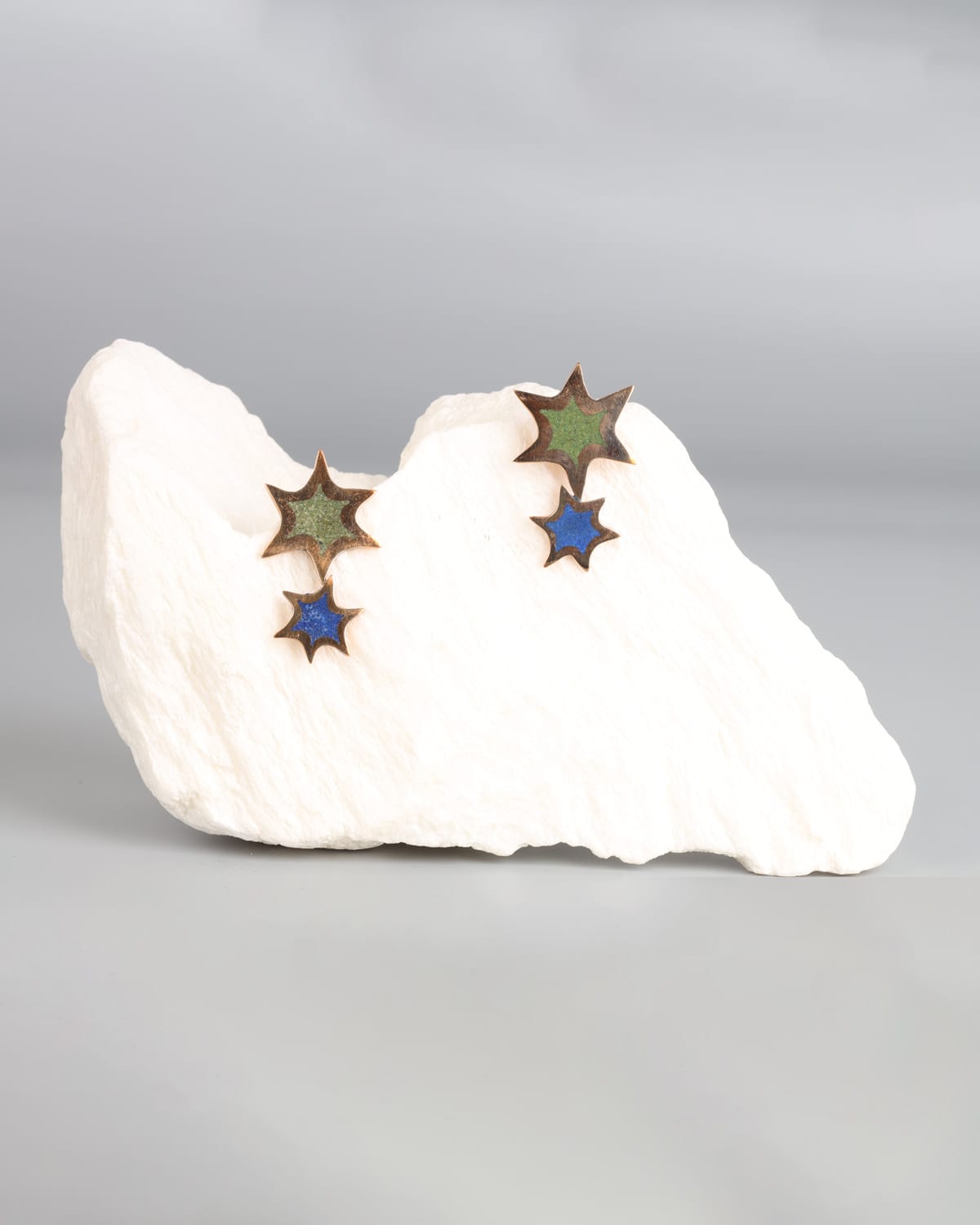 Unique Star Design Earrings with Lapis Lazuli & Turquoise