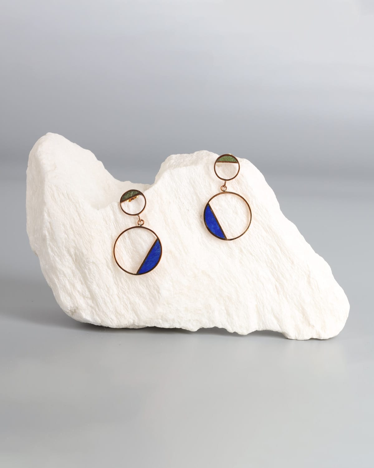 Lapis Lazuli & Turquoise Gold Earrings