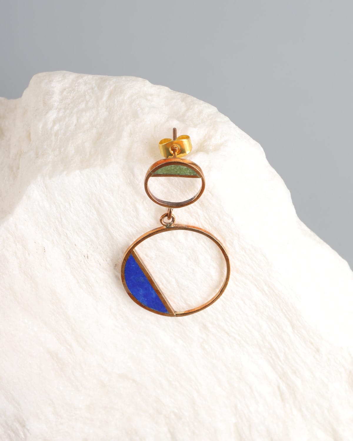 Lapis Lazuli & Turquoise Gold Earrings