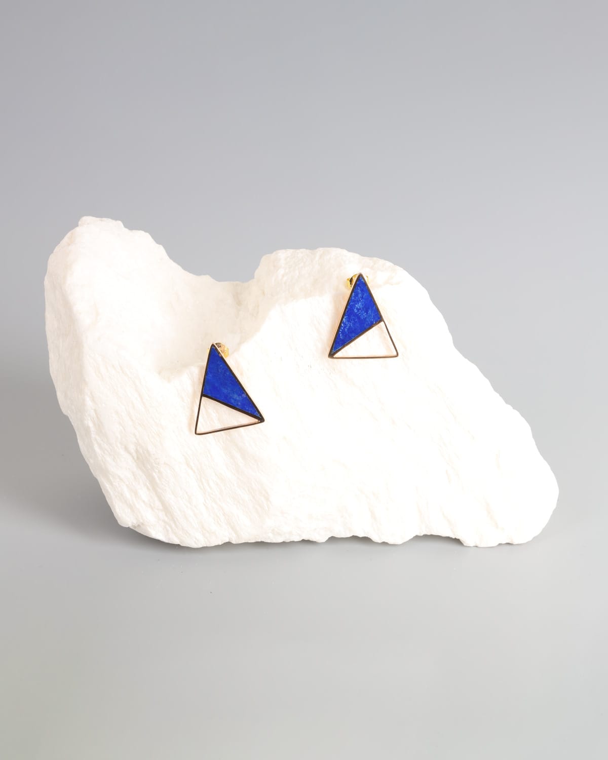 Lapis Lazuli & Turquoise Earrings in Gold Washed Brass