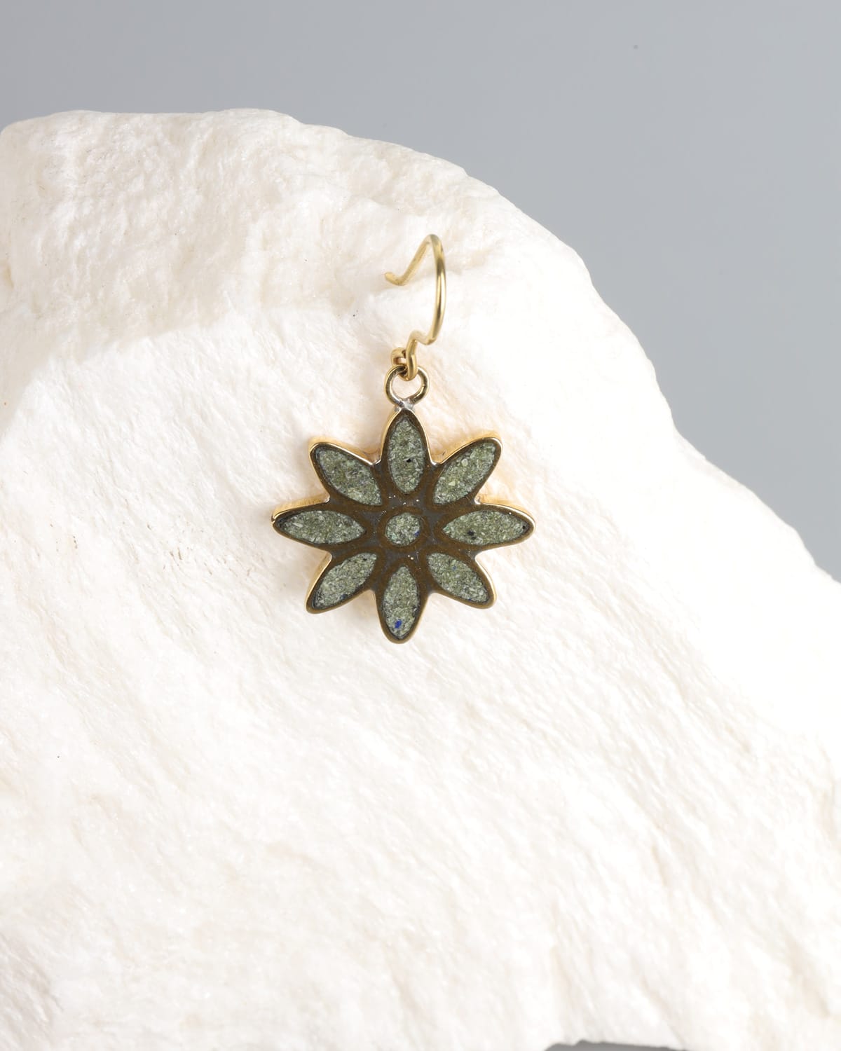 Turquoise Earrings in Gold Washed Brass