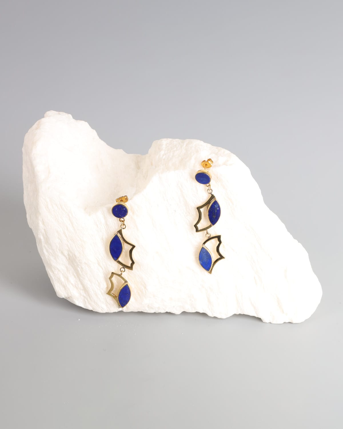 Geometric Lapis Lazuli Earrings