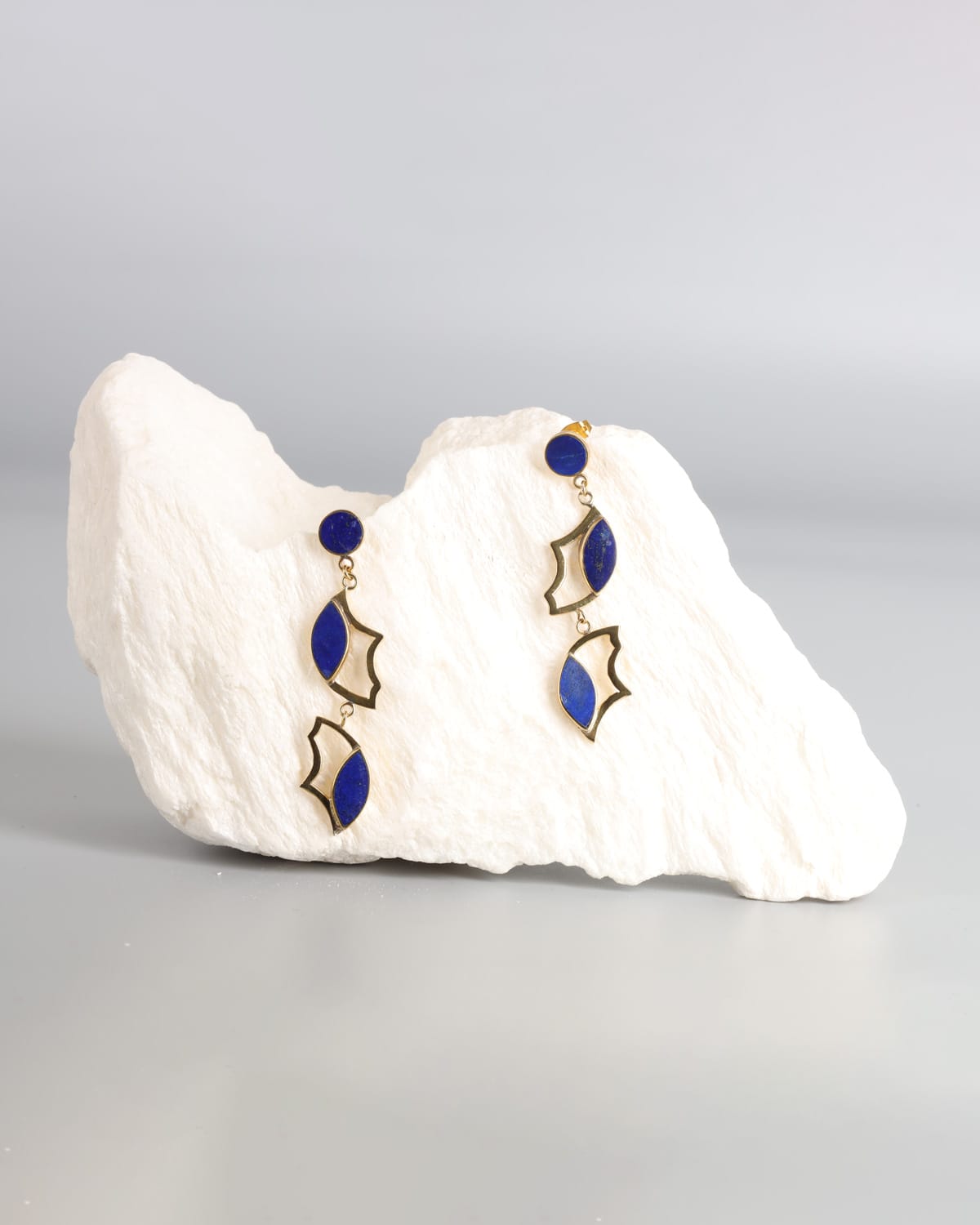 Geometric Lapis Lazuli Earrings