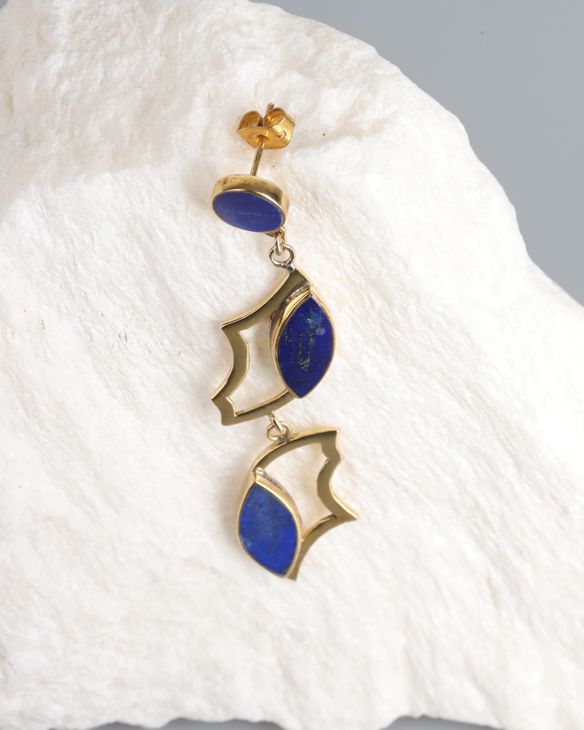 Geometric Lapis Lazuli Earrings
